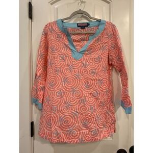 Vineyard‎ Vines Rope Swirl Tunic Top S Nautical Resort Blouse Preppy
